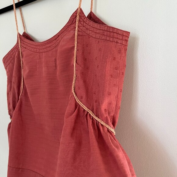 ecoté Button Front Gathered Cami with Spaghetti Straps, Size Small - Picture 5 of 9